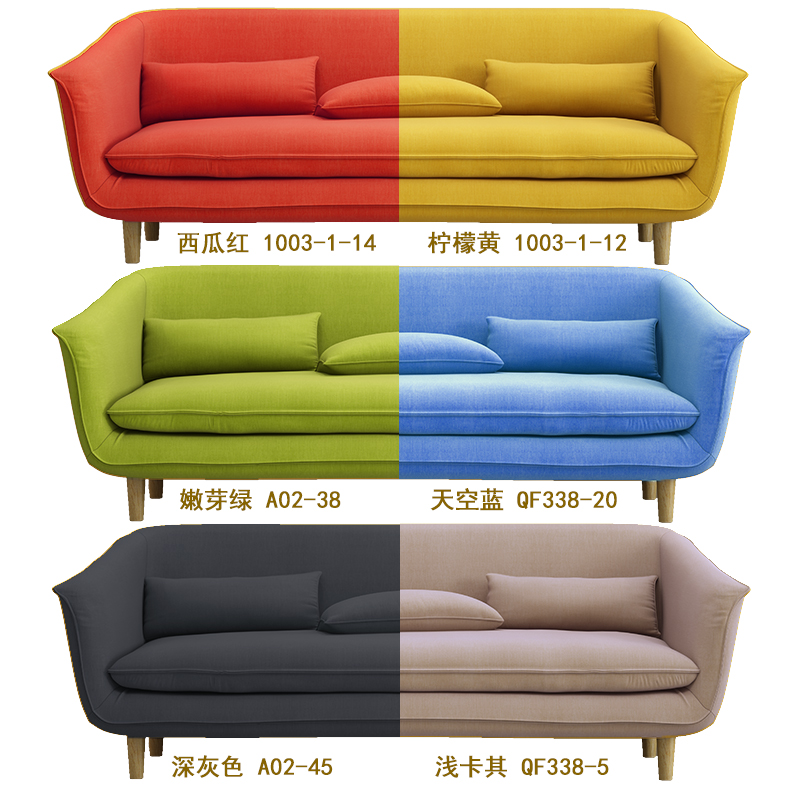 双人三人布艺沙发组合北欧 1.3/1.8米简易沙发小户型客厅整装-图1