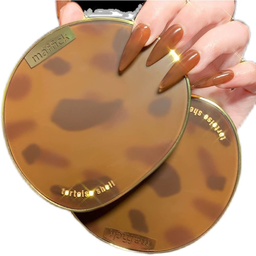 Янтарные портативные палетка теней, матовые блестящие блестки для ногтей, в коричневых тонах