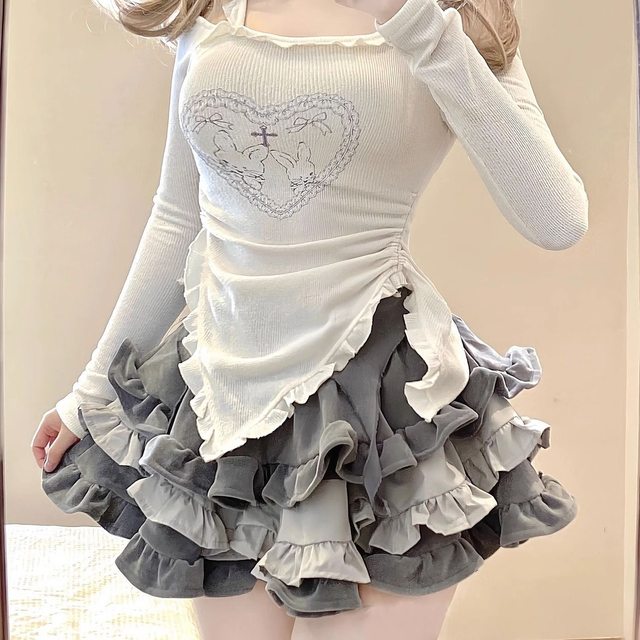 Heavy Industry Cake Tutu Skirt Sweet Hot Girl Suit Coconut