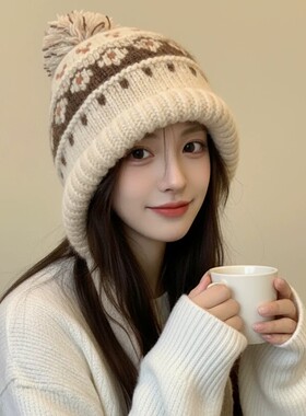 英国秋冬雪天户外防寒护耳帽女