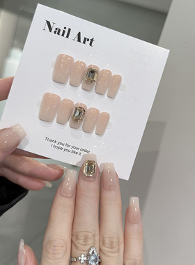 NailArt漫调穿戴甲显白长尖椭圆中方中长梯ins纯欲风氛围感美甲片