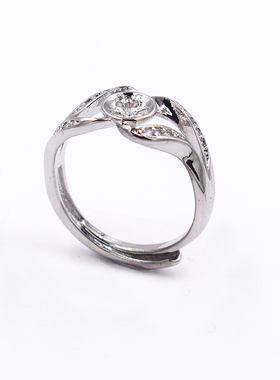 s925半银戒指镀18k金diy定制加工