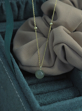 2023新款原创天然东陵玉珠项链女