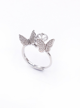 s925半银 戒  指托