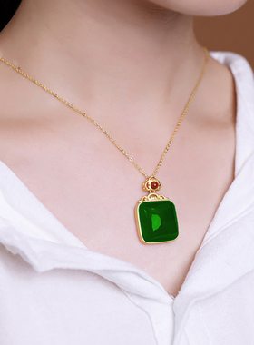 镀银金色送礼物女士吊坠项链