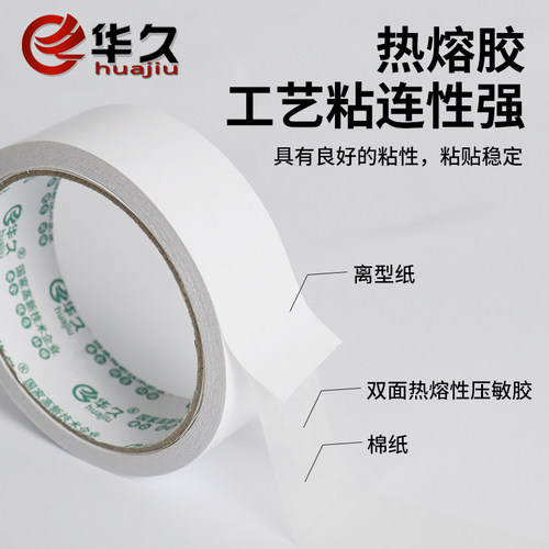 高粘双面胶批发手工双面带强力超薄易手撕高粘性半透明双面胶 - 图0