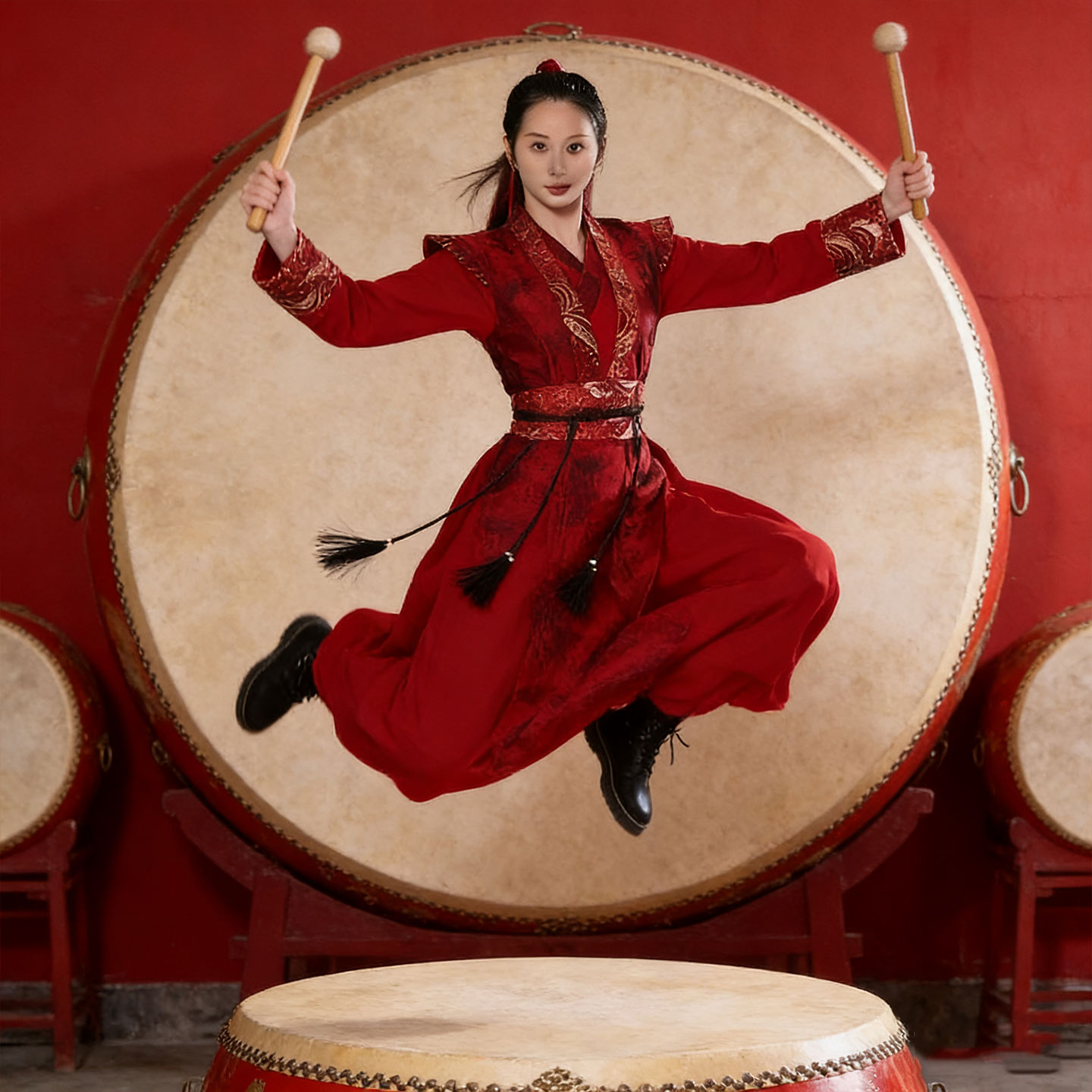 苍穹唤舞蹈打鼓服元旦新年节庆表演演出服装运动会开幕式雪龙吟堕 - 图1