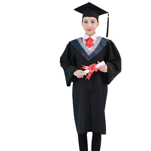 学士服大学生毕业礼服硕士服博士服导师服校长服定制校徽刺绣包邮 - 图3