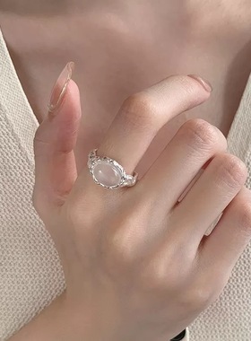 不规则纹理戒指男女款简约高级感潮流食指戒时尚个性冷淡风开口戒