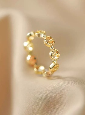 日照金山戒指女轻奢高级感小众镂空食指戒时尚百搭小红书爆款指环