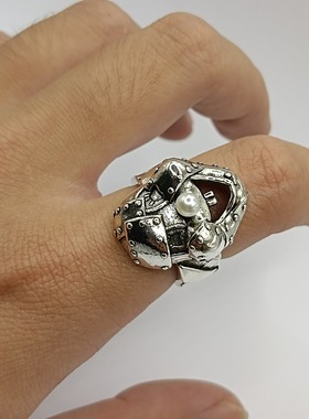 千叶工作室原创设计手工泰银饰小丑男女百搭个性戒指复古开口指环