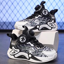 Boy sneakers 2024 Winter new childrens shoes CUHK Rotating Buttons Elementary School Kids Running Basketball Shoes