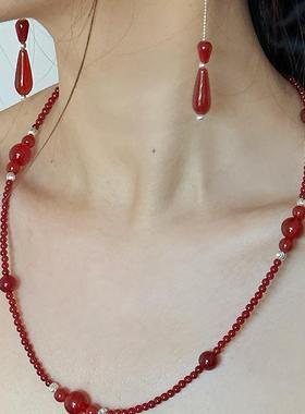JINWAN 旖旎系列 古典馥郁红玛瑙长项链