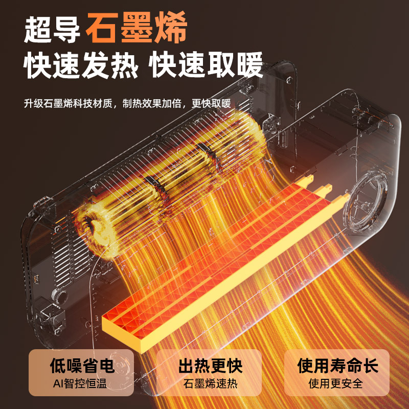 康佳取暖器壁挂式暖风机浴室电暖器家用节能省电防水速热取暖神器