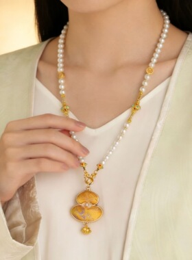 原创复古国风金色葫芦项链女奢华百搭毛衣链高级感时尚衣服配饰