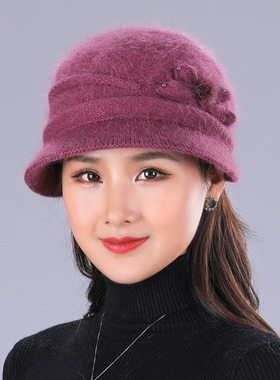 盆帽毛线帽女加绒加厚保暖韩版冬