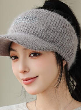 秋冬针织空顶护耳加厚保暖帽女