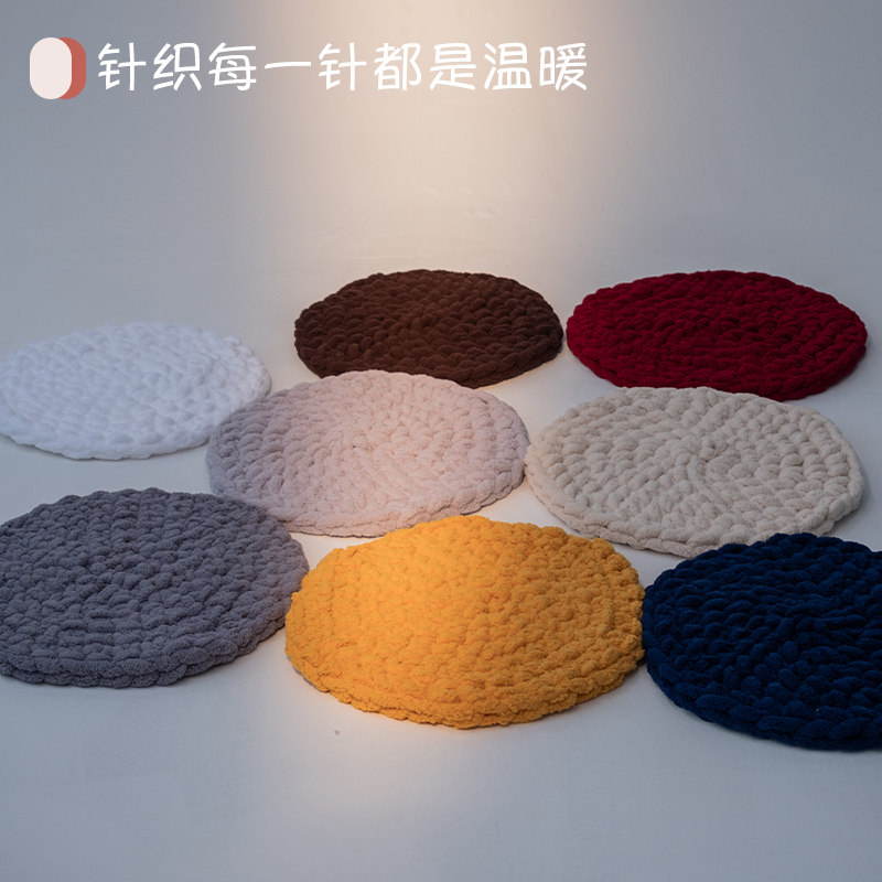 针织蒲团家用榻榻米地垫宠物猫狗睡垫编织毛绒坐垫狗垫圆垫防滑垫,淘宝优惠券,粉丝福利购,淘宝优惠卷