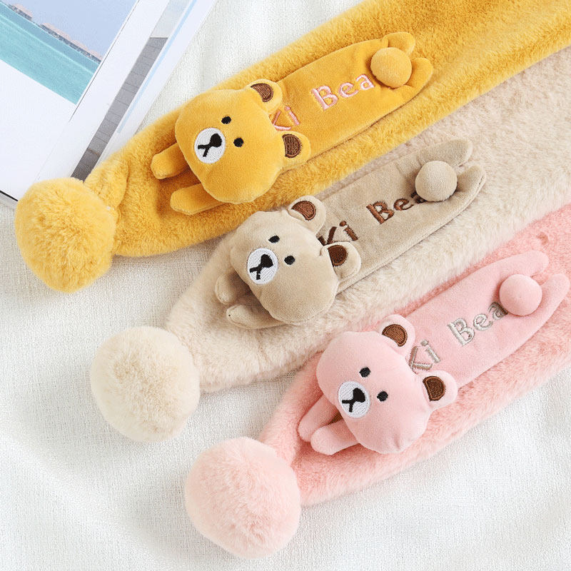 儿童围巾冬季男女加厚卡通幼儿保暖可爱仿兔毛绒超萌萌熊宝宝围脖,淘宝优惠券,粉丝福利购,淘宝优惠卷