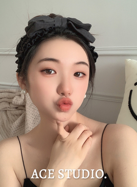 白色蝴蝶结洗脸发带敷面膜头套