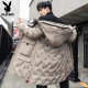 Chaqueta de plumas Playboy para hombre, longitud media, moda, talla grande