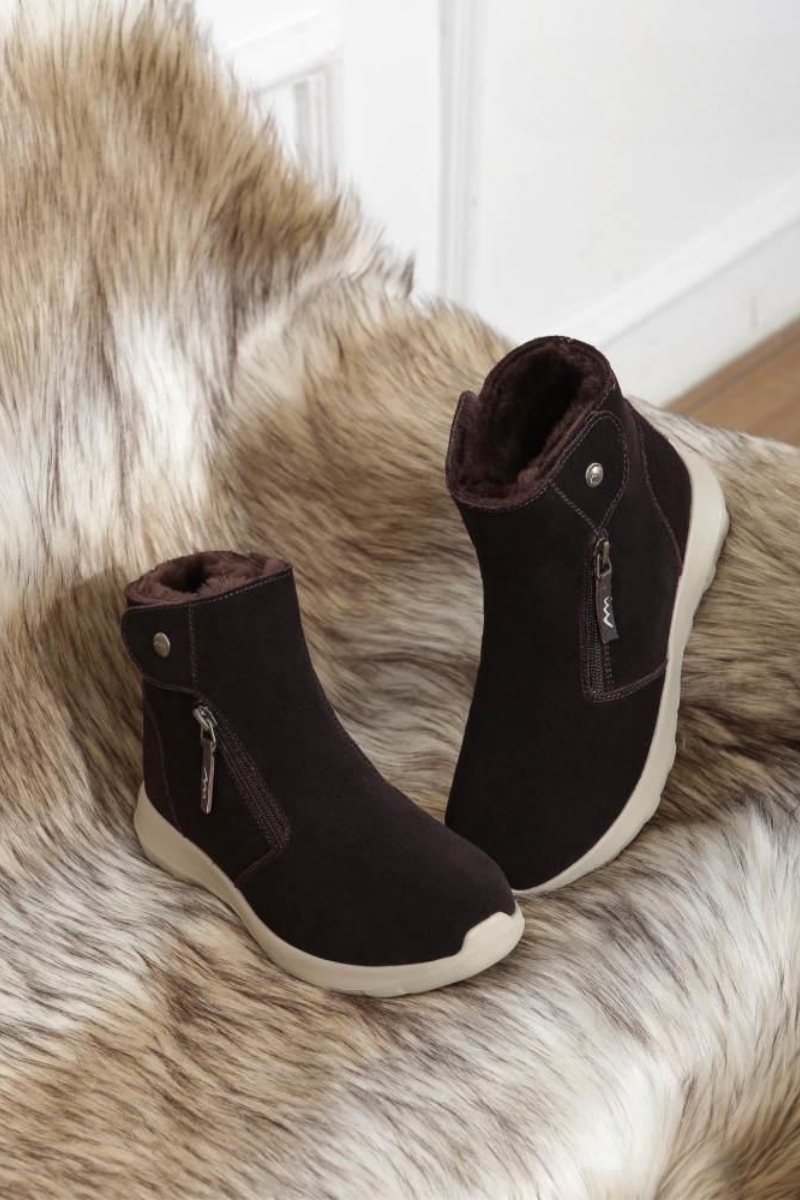 澳洲EVERAU冬季加绒雪地靴女新款时尚百搭厚底运动鞋保暖显瘦棉靴