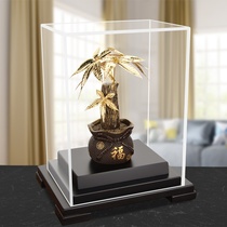 Gold Leaf Hair Treasure Tree Shake Money Tree Swing Pieces A Property Tree Home Wine Cabinet Decoration Handicraft Living Room Furnishing Opening Gift