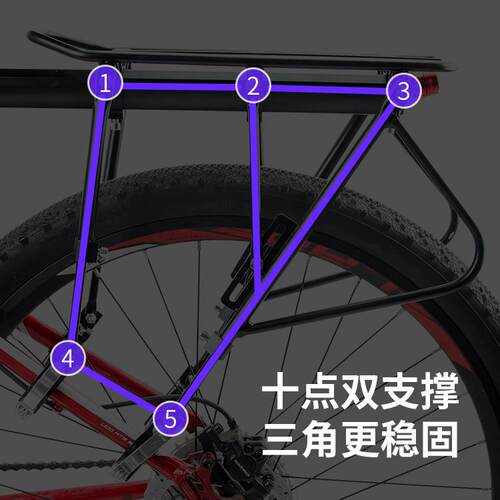 波尔川藏线山地自行车快拆斜撑实心钢制铝合金货架载人通用碳纤 - 图1