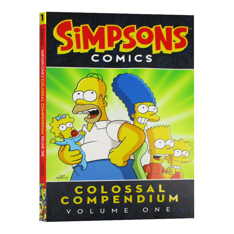 辛普森漫画大全1 Simpsons Comics Colossal Compendium Volume 1 英文原版 辛普森一家 The Simpsons 阿森一族 家庭 进口英语书籍 - 图0