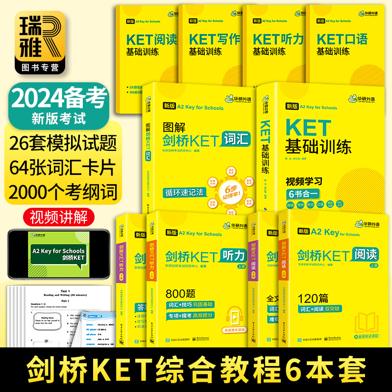 华研外语图解剑桥KET核心词汇听力阅读理解基础训练全套2024改革青少版 小学英语考级单词书通用五级考试备考资料官方真题教材PET - 图1