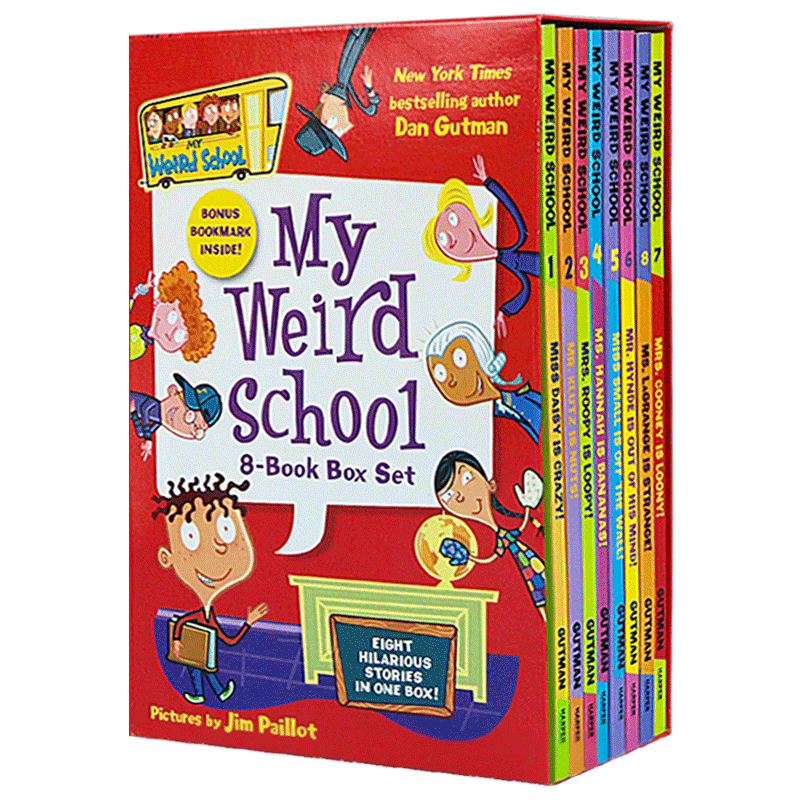 疯狂学校第一季1-8册 My Weird School 1-8 Book Box Set 英文原版 校园题材经典初级章节桥梁书 Dan Gutman 进口英语儿童文学书籍 - 图3