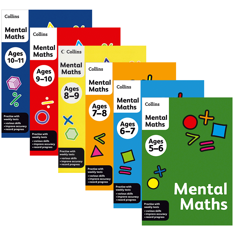 五分钟心算 英国数学科全套6本 英文原版 Collins Mental Maths 小学生数学练习册 5-11岁 全英文版进口英语书籍 附答案 - 图1