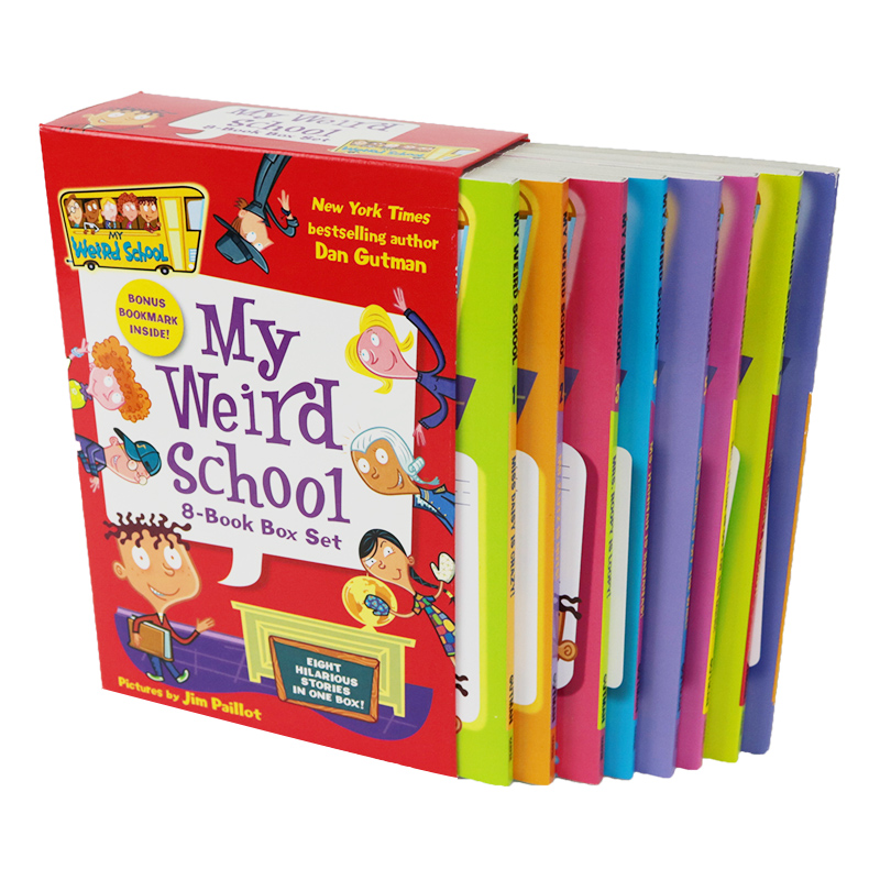 疯狂学校第一季1-8册 My Weird School 1-8 Book Box Set 英文原版 校园题材经典初级章节桥梁书 Dan Gutman 进口英语儿童文学书籍 - 图1