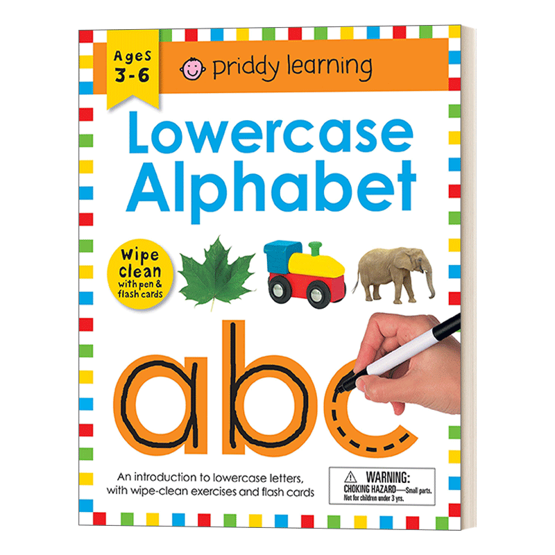 英文原版 Wipe Clean Workbook Lowercase Alphabet 擦擦书 小写字母 螺旋装帧练习册 带笔和闪卡 适合3-6岁 英文版 进口英语书籍 - 图1