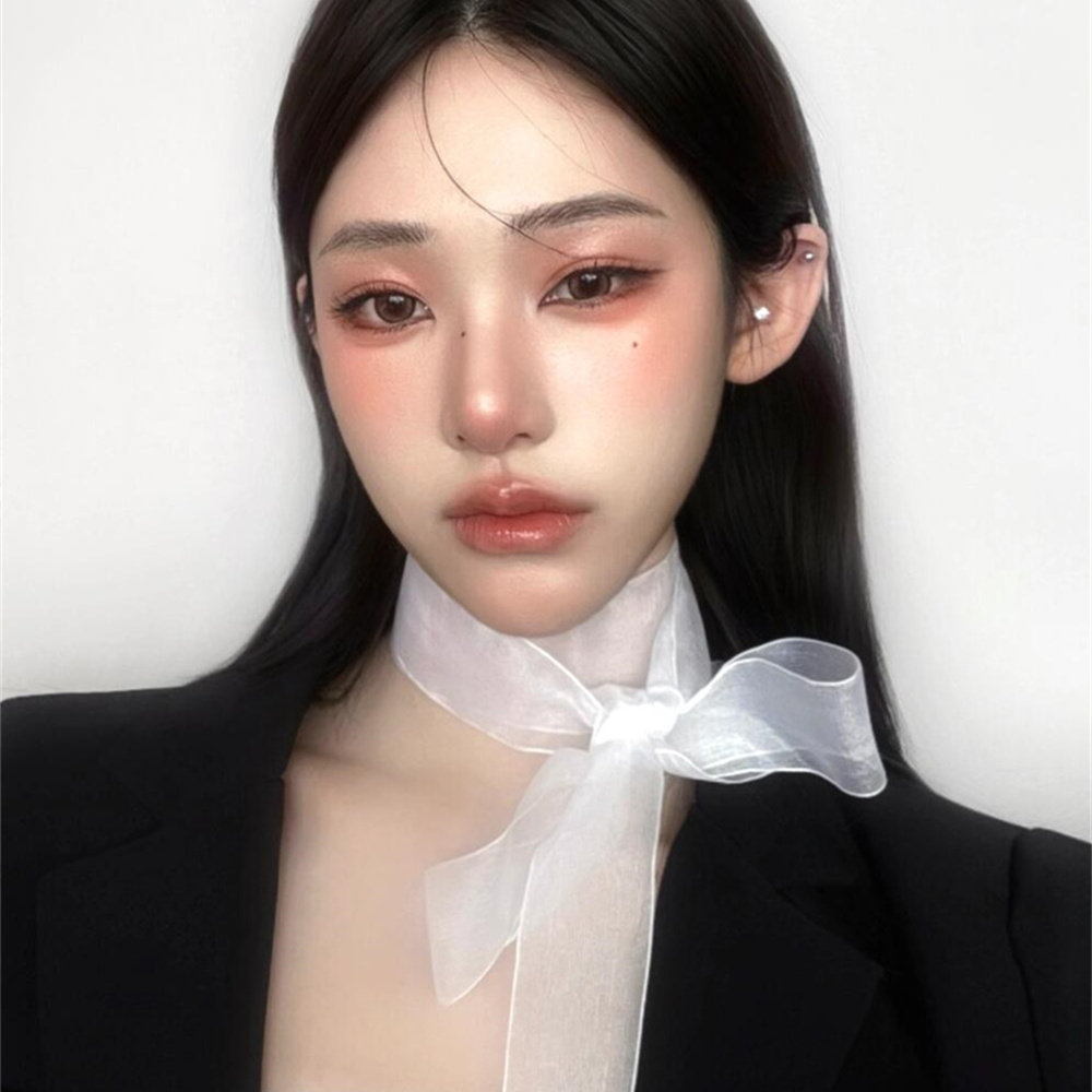 zoozmini韩国春夏珠光细长条款丝巾女欧根纱飘带辣妹装饰窄版围巾,淘宝优惠券,粉丝福利购,淘宝优惠卷