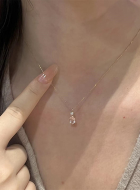 清冷感爆闪水滴项链配饰韩系简约
