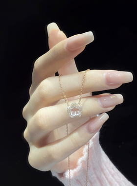 S925小众设计女浪漫樱花项链高级