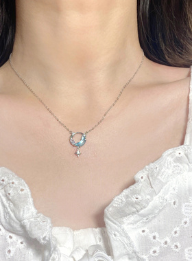 星月项链女仙气925银ins小众设计