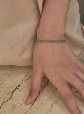 女新中式复古绿色串珠手链