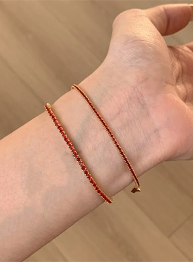 满钻锆石马年红绳手链本命年轻奢