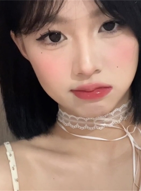 白色蕾丝蝴蝶结项链复古甜美叠戴