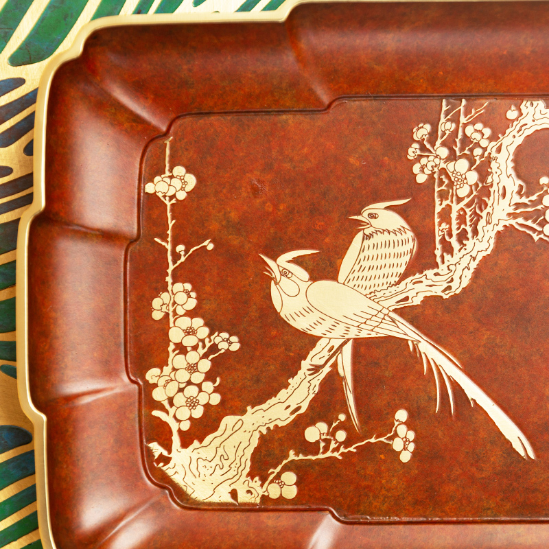 朱炳仁铜喜笑颜开铜茶盘简约实用干泡台茶托功夫茶具配件结婚礼物 - 图2