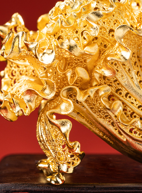 朱炳仁铜如意百财手把件招财客厅桌面办公桌白菜装饰摆件