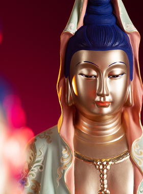 朱炳仁铜披坐观音摆件佛像家居