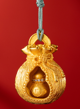 朱炳仁铜袋中有福挂件福袋葫芦造型包挂装饰精致复古送礼