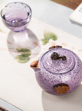 朱炳仁铜紫气东来快客壶便携茶具套装单人旅游户外随身礼盒春茶季