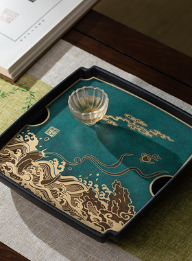 朱炳仁铜家用万年如意茶盘干泡台