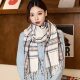Japanese style plaid spring and autumn couple's anti-static spring and autumn scarf