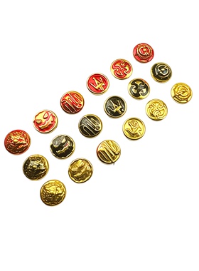 999黄金文玩金标星月菩提绿松石猴头镶嵌封底厚款金钉457-474厚