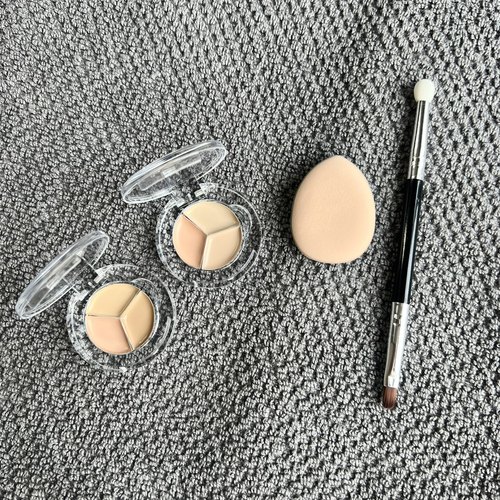 彩棠三色遮瑕小样遮瑕盘遮盖黑眼圈斑点提亮泪沟法令纹彩塘 - 图1